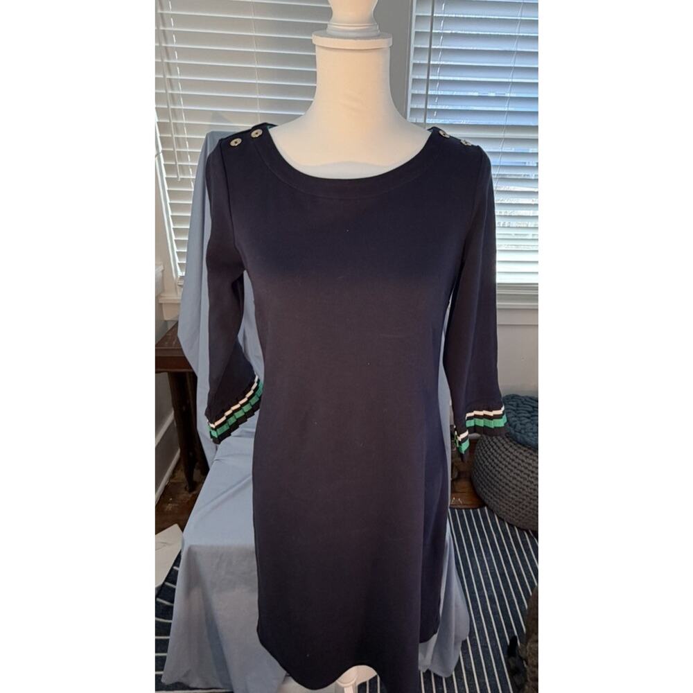 Talbots Navy Blue Dress Women’s Small Petite 3/4 Sleeve Pleated Cuffs SALE - Picture 9 of 9